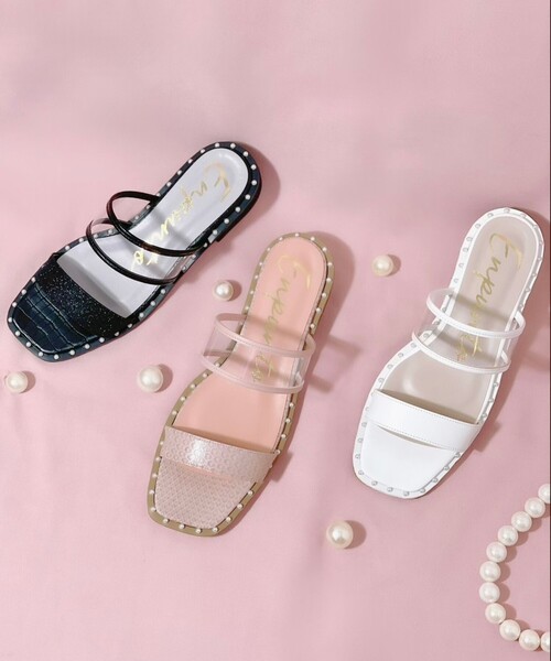 En Punto（エンプント）の「パールフラットサンダル（サンダル・レディース・ホワイト系9/ピンク系9/ブラック系8・M/LL/L/S）」の8枚目の写真