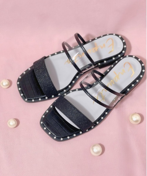 En Punto（エンプント）の「パールフラットサンダル（サンダル・レディース・ホワイト系9/ピンク系9/ブラック系8・M/LL/L/S）」の3枚目の写真