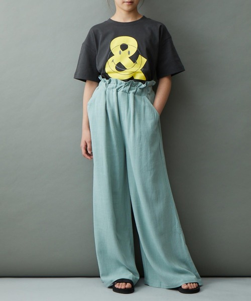 ＆yam（アンドヤム）の「リネンレーヨン ウエストフリルフレアワイドパンツ/スカーチョ（その他パンツ・キッズ・グリーン/オレンジ/ブラウン/ブルー/ベージュ・110-120cm/120-130cm/130-140cm/150-160cm/140-150cm）」の11枚目の写真