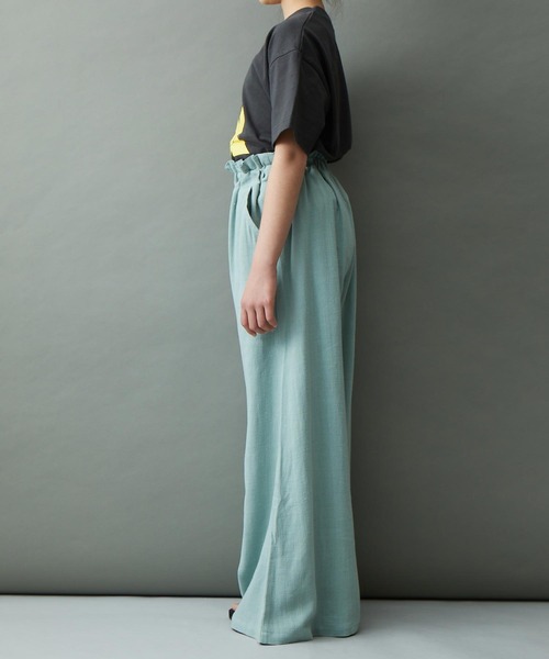 ＆yam（アンドヤム）の「リネンレーヨン ウエストフリルフレアワイドパンツ/スカーチョ（その他パンツ・キッズ・グリーン/オレンジ/ブラウン/ブルー/ベージュ・110-120cm/120-130cm/130-140cm/150-160cm/140-150cm）」の12枚目の写真