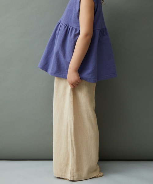 ＆yam（アンドヤム）の「リネンレーヨン ウエストフリルフレアワイドパンツ/スカーチョ（その他パンツ・キッズ・グリーン/オレンジ/ブラウン/ブルー/ベージュ・110-120cm/120-130cm/130-140cm/150-160cm/140-150cm）」の8枚目の写真