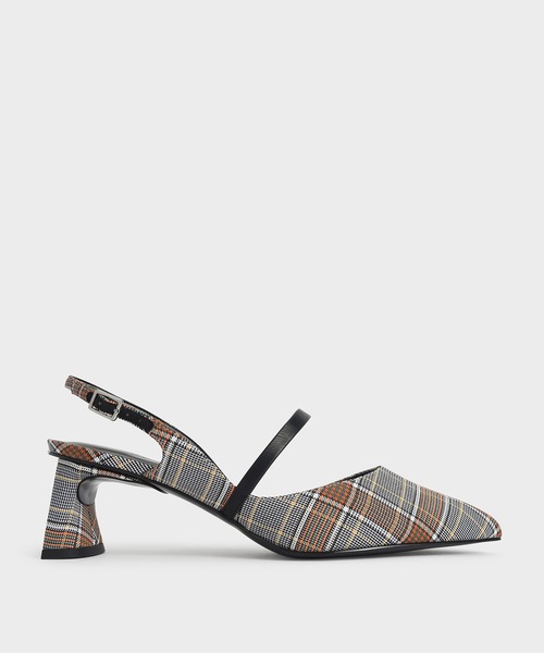 新品　チャールズアンドキース スカルプヒール　スリングバックパンプス シルバー CHARLES ＆ KEITH パンプス スカルプヒール スリングバック