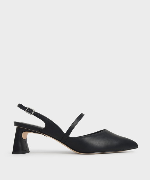CHARLES & KEITH（チャールズ & キース）の「スカルプチャーヒール スリングバックメリージェーン / Sculptural Heel Slingback Mary Janes（パンプス・レディース・ブラック/グレー/オフホワイト・22.5cm/23cm/23.5cm/24.5cm/25cm/25.5cm）」の2枚目の写真