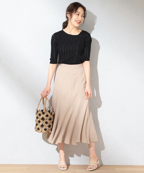 Feroux（フェルゥ）の「【洗える】マットサテン スカート（スカート・レディース・グレー系/ベージュ系/スカイブルー系・2）」の14枚目の写真