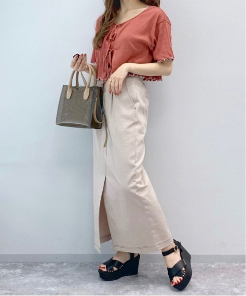 Heather(ヘザー)の「ムジガラテレコカーデキャミセット 952087(Tシャツ/カットソー・レディース・ホワイト/ブラック/オレンジ/グリーン/ホワイト系その他/ブラック系その他/ベージュ系その他・FREE)」の10枚目の写真