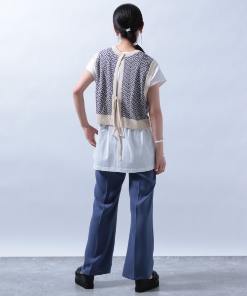 HARE(ハレ)の「2WAYガラニットベスト(HARE)(ベスト・レディース・ブラック/グリーン/アイボリー・FREE)」の6枚目の写真