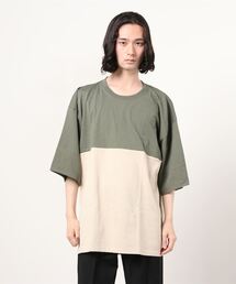 BEATJIVE（ビートジャイブ）の「厚手 切替Tシャツ 無地 サイドスリット クルーネック Heavyweight Short Sleeve Tee メンズ レディース（Tシャツ/カットソー）」