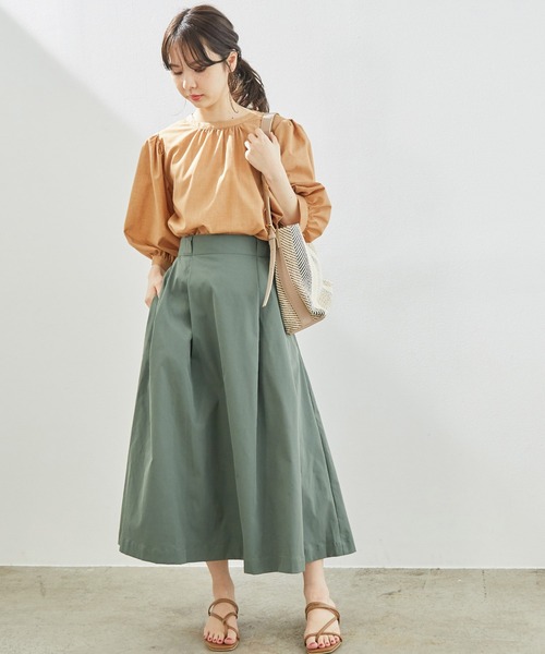 ROPE' PICNIC（ロペピクニック）の「【UVカット】チノライクタックフレアスカート（スカート・レディース・レンガ/ベージュ/グリーン系その他・36/38）」の12枚目の写真