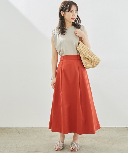 ROPE' PICNIC（ロペピクニック）の「【UVカット】チノライクタックフレアスカート（スカート・レディース・レンガ/ベージュ/グリーン系その他・36/38）」の10枚目の写真