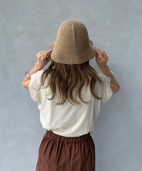 LE MORE（リモア）の「ペーパーバケットハット（ハット・レディース・ベージュ/ブラウン・FREE）」の4枚目の写真