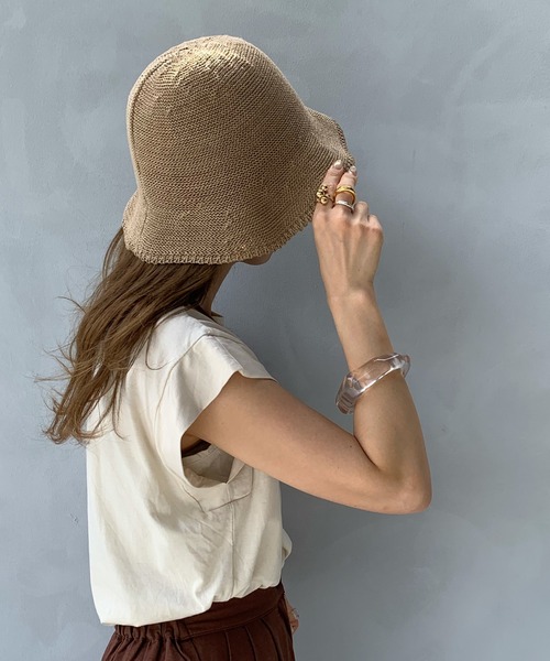 LE MORE（リモア）の「ペーパーバケットハット（ハット・レディース・ベージュ/ブラウン・FREE）」の5枚目の写真