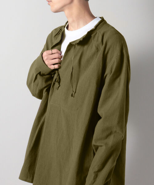 GLOSTER（グロスター）の「アーミーシャツ マウンテンスモック（シャツ/ブラウス・メンズ・オリーブ/ナチュラル/ブルーグレー・M/L）」の3枚目の写真