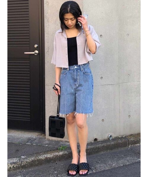 EMODA(エモダ)の「ハーフジャストウエストジーンズ(デニムパンツ・レディース・ブラック/ブルー・SMALL/MEDIUM)」の10枚目の写真