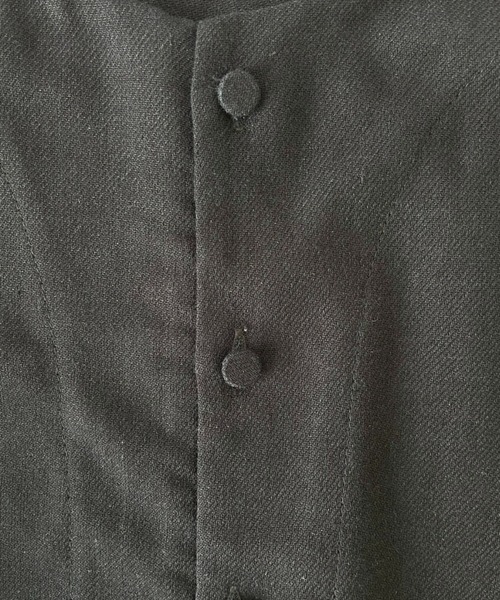 Libra Cue(リブラ キュー)の「リネンミックスコンビネゾン(サロペット/オーバーオール・レディース・ブラック/アイボリー・FREE)」の5枚目の写真