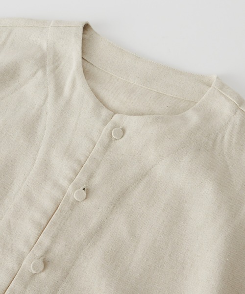 Libra Cue(リブラ キュー)の「リネンミックスコンビネゾン(サロペット/オーバーオール・レディース・ブラック/アイボリー・FREE)」の8枚目の写真