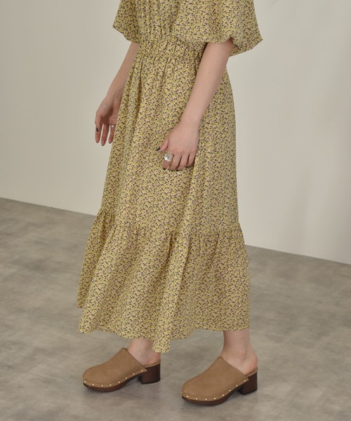 ★c アクリス ワンピース タグ付き コットン スイス製 イエロー 上品 半袖 ☆c アクリス ワンピース タグ付き コットン スイス製 イエロー 上品