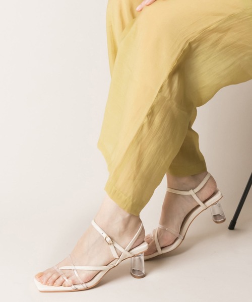 RANDA（ランダ）の「ナローストラップクリアヒールサンダル（サンダル・レディース・ブラック/ダークブラウン/グリーン/アイボリー・LL/M/L/S）」の2枚目の写真