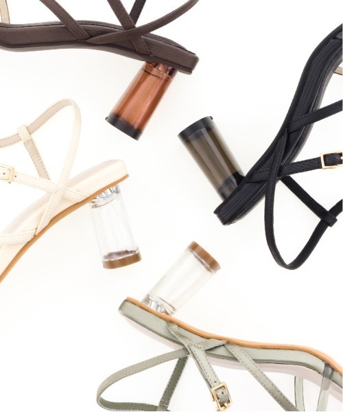 RANDA（ランダ）の「ナローストラップクリアヒールサンダル（サンダル・レディース・ブラック/ダークブラウン/グリーン/アイボリー・LL/M/L/S）」の5枚目の写真