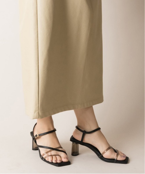 RANDA（ランダ）の「ナローストラップクリアヒールサンダル（サンダル・レディース・ブラック/ダークブラウン/グリーン/アイボリー・LL/M/L/S）」の8枚目の写真