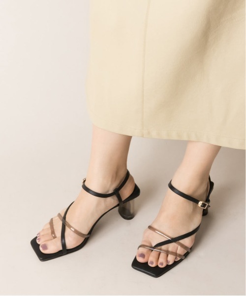 RANDA（ランダ）の「ナローストラップクリアヒールサンダル（サンダル・レディース・ブラック/ダークブラウン/グリーン/アイボリー・LL/M/L/S）」の9枚目の写真