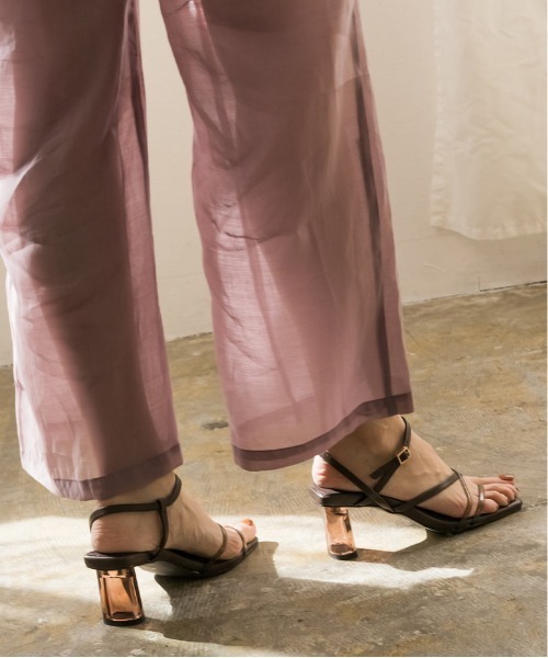 RANDA（ランダ）の「ナローストラップクリアヒールサンダル（サンダル・レディース・ブラック/ダークブラウン/グリーン/アイボリー・LL/M/L/S）」の10枚目の写真