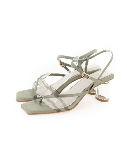 RANDA（ランダ）の「ナローストラップクリアヒールサンダル（サンダル・レディース・ブラック/ダークブラウン/グリーン/アイボリー・LL/M/L/S）」の22枚目の写真