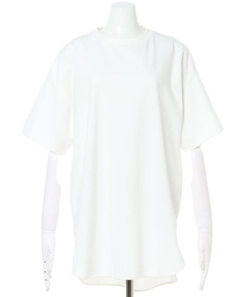 INGNI(イング)の「ラウンドヘムチュニックTシャツ(Tシャツ/カットソー・レディース・オフホワイト/ライトグリーン/スミクロ/ライトベージュ・M)」の10枚目の写真