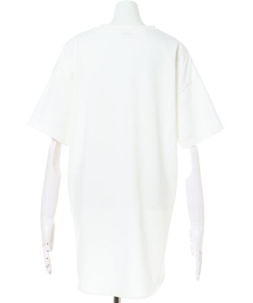 INGNI(イング)の「ラウンドヘムチュニックTシャツ(Tシャツ/カットソー・レディース・オフホワイト/ライトグリーン/スミクロ/ライトベージュ・M)」の8枚目の写真