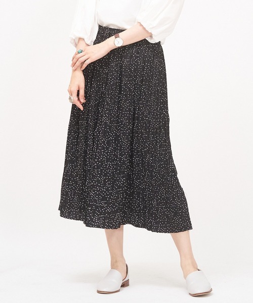 AS KNOW AS de base（アズノゥアズドゥバズ）の「ドドットプリプリスカート（スカート・レディース・オフホワイト/ブラック・FREE）」の2枚目の写真