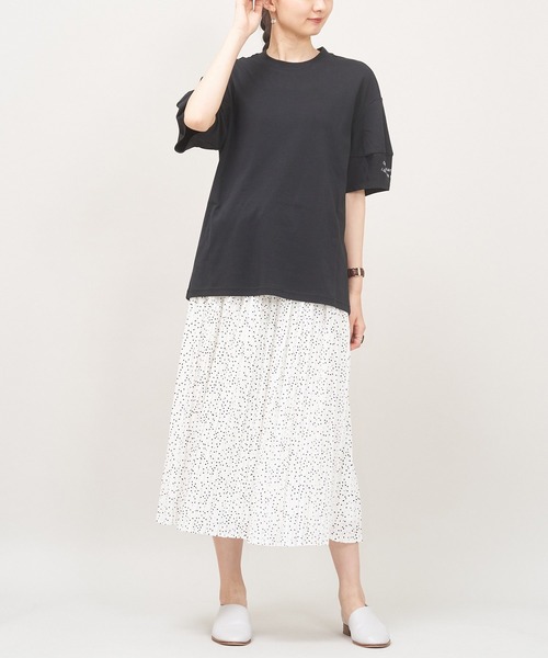 AS KNOW AS de base（アズノゥアズドゥバズ）の「ドドットプリプリスカート（スカート・レディース・オフホワイト/ブラック・FREE）」の5枚目の写真