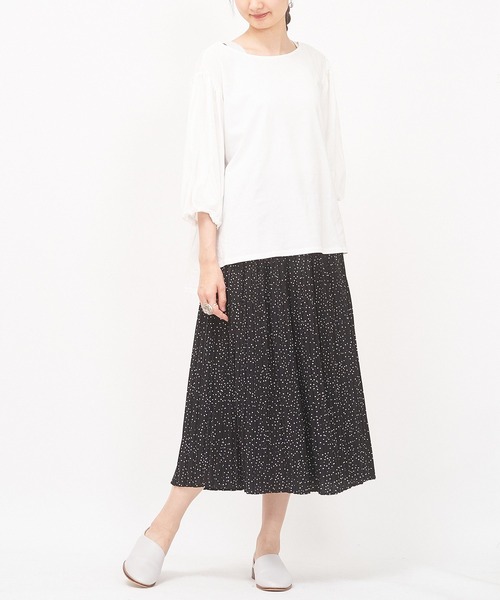 AS KNOW AS de base（アズノゥアズドゥバズ）の「ドドットプリプリスカート（スカート・レディース・オフホワイト/ブラック・FREE）」の9枚目の写真