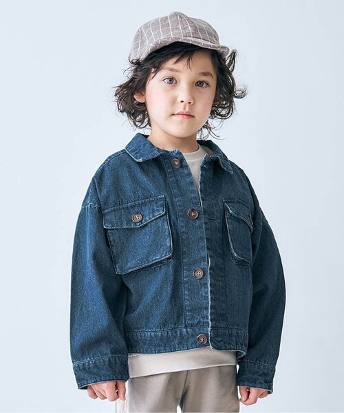 apres les cours(アプレレクール)の「ビッグポケットブルゾン(ブルゾン・キッズ・ベージュ/ブルー・100/120/110/140/80/130/90)」の2枚目の写真