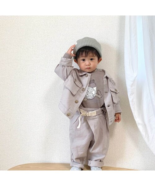 apres les cours(アプレレクール)の「ビッグポケットブルゾン(ブルゾン・キッズ・ベージュ/ブルー・100/120/110/140/80/130/90)」の17枚目の写真