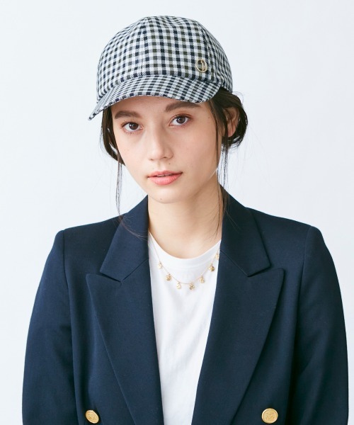 Chapeau d' O(シャポードオー)の「Chapeau d' O Check Lace-up Cap(キャップ・レディース・グレー/ブラウン/グリーン・57cm)」の18枚目の写真
