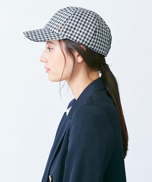 Chapeau d' O(シャポードオー)の「Chapeau d' O Check Lace-up Cap(キャップ・レディース・グレー/ブラウン/グリーン・57cm)」の12枚目の写真