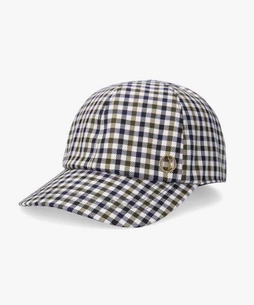 Chapeau d' O(シャポードオー)の「Chapeau d' O Check Lace-up Cap(キャップ・レディース・グレー/ブラウン/グリーン・57cm)」の4枚目の写真