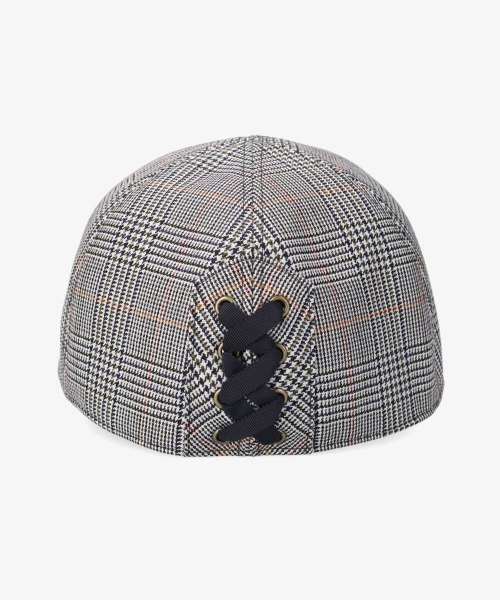 Chapeau d' O(シャポードオー)の「Chapeau d' O Check Lace-up Cap(キャップ・レディース・グレー/ブラウン/グリーン・57cm)」の7枚目の写真