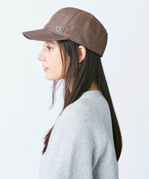 Chapeau d' O(シャポードオー)の「Chapeau d' O Check Lace-up Cap(キャップ・レディース・グレー/ブラウン/グリーン・57cm)」の16枚目の写真