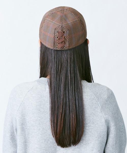 Chapeau d' O(シャポードオー)の「Chapeau d' O Check Lace-up Cap(キャップ・レディース・グレー/ブラウン/グリーン・57cm)」の22枚目の写真