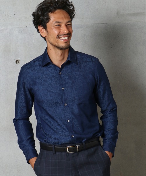 MEN'S BIGI（メンズビギ）の「＜LIBERTY(リバティー)＞バロック調フラワージャガードシャツ（シャツ/ブラウス・メンズ・ブラック/ネイビー/グレー・01/02/03/04）」の7枚目の写真