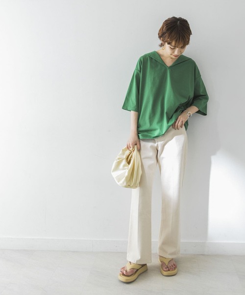 URBAN RESEARCH（アーバンリサーチ）の「セーラーカラーカットソー（Tシャツ/カットソー・レディース・ブラック/オフホワイト/グリーン・FREE）」の4枚目の写真