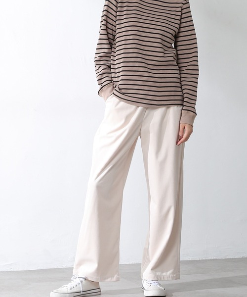 Honeys（ハニーズ）の「イージーパンツ（その他パンツ・レディース・ブラウン/ライトベージュ/アイボリー/モカ/ブラック・L/LL/M）」の2枚目の写真