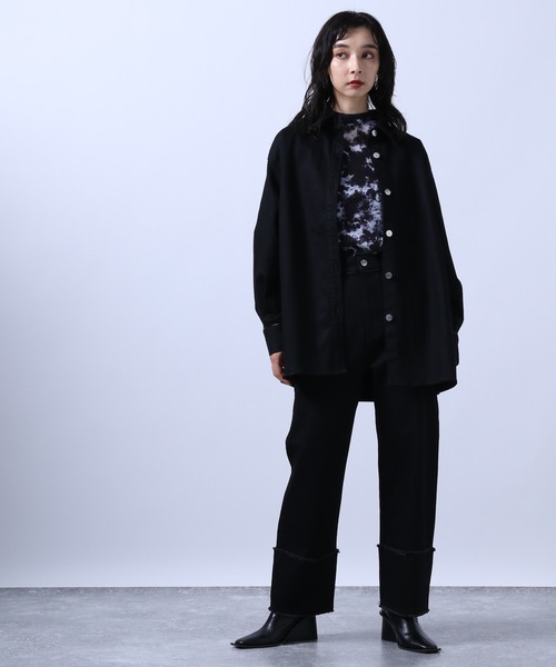 HARE（ハレ）の「ロールアップデザインストレートデニムパンツ(HARE)（デニムパンツ・レディース・ホワイト/ブラック/ブルー・S/M）」の15枚目の写真