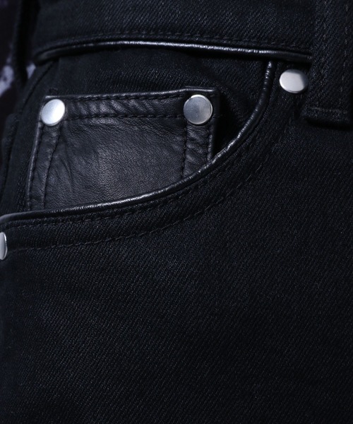 HARE（ハレ）の「ロールアップデザインストレートデニムパンツ(HARE)（デニムパンツ・レディース・ホワイト/ブラック/ブルー・S/M）」の12枚目の写真