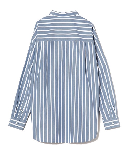 UNDECORATED（アンデコレイテッド）の「UNDECORATED アンデコレイテッド / Hi Count Cotton Stripe L/S Shirt 高密度コットン ストライプ オーバーサイズ長袖シャツ / UDS22204（シャツ/ブラウス・メンズ・ベージュ/ブルー・3/2/1）」の11枚目の写真