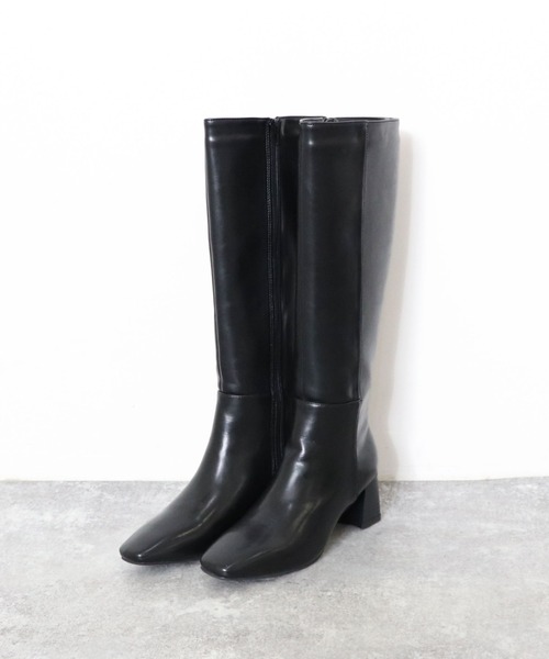 archives（アルシーヴ）の「スクエアロングブーツ（ブーツ・レディース・ブラック/ブラウン・MEDIUM/LARGE）」の8枚目の写真