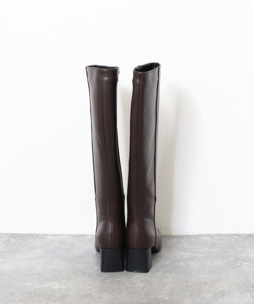 archives（アルシーヴ）の「スクエアロングブーツ（ブーツ・レディース・ブラック/ブラウン・MEDIUM/LARGE）」の7枚目の写真