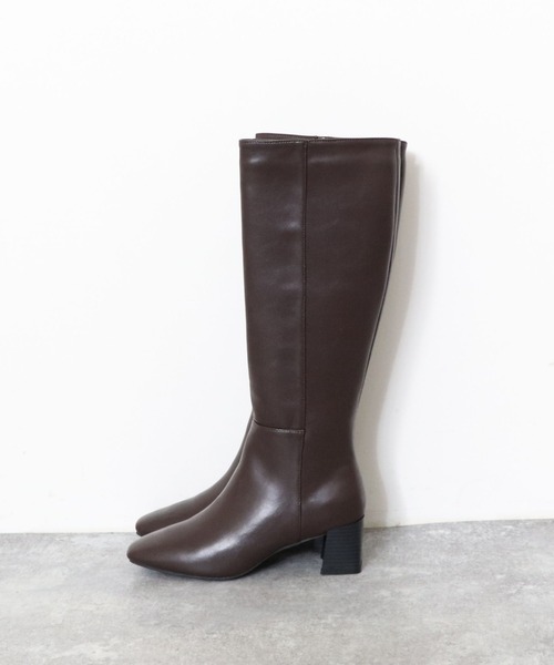 archives（アルシーヴ）の「スクエアロングブーツ（ブーツ・レディース・ブラック/ブラウン・MEDIUM/LARGE）」の5枚目の写真