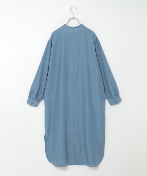 ikka（イッカ）の「バックスリットシアシャツワンピース（ワンピース・レディース・スカイブルー/ブラック・M/L）」の10枚目の写真