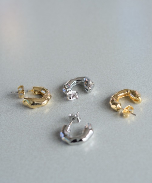 Kastane（カスタネ）の「【fiw.】リフレクションフープピアス小（ピアス（両耳用）・レディース・シルバー/ゴールド・FREE）」の7枚目の写真